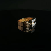 Yellow Gold Multistone Ring with Round Cut American Diamonds