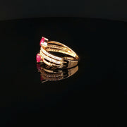 Timeless Elegance, Pear-Shaped Ruby in 22K Gold
