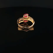 Timeless Elegance, Pear-Shaped Ruby in 22K Gold