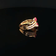 Timeless Elegance, Pear-Shaped Ruby in 22K Gold