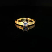 Luxury Solitaire, 22K Gold & CZ