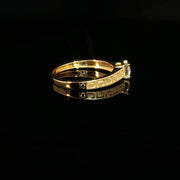 Luxury Solitaire, 22K Gold & CZ
