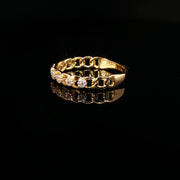 22K Gold Cuban Chain Ring with CZ