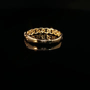 22K Gold Cuban Chain Ring with CZ