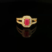 22K gold brilliance meets timeless ruby elegance