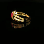 22K gold brilliance meets timeless ruby elegance