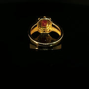 22K gold brilliance meets timeless ruby elegance