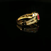 22K gold brilliance meets timeless ruby elegance