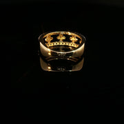 22K Yellow Gold Band Ring with Round Cut CZ
