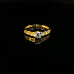 Radiant 22K Gold, Classic Solitaire.