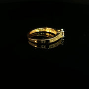 Radiant 22K Gold, Classic Solitaire.