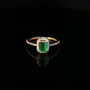 22K Gold Brilliance, Emerald & CZ Accents