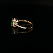 22K Gold Brilliance, Emerald & CZ Accents