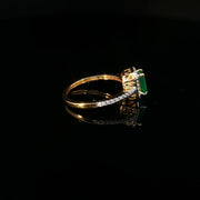 22K Gold Brilliance, Emerald & CZ Accents