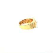 Yellow Gold Medusa head Ring with Round Cut American Diamonds