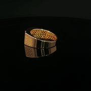 Yellow Gold Medusa head Ring with Round Cut American Diamonds