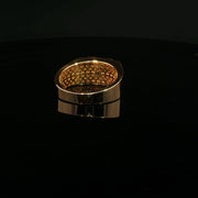Yellow Gold Medusa head Ring with Round Cut American Diamonds