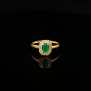 22K Gold, Emerald & CZ Milgrain Sparkle