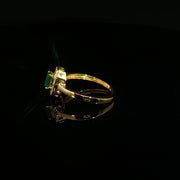 22K Gold, Emerald & CZ Milgrain Sparkle