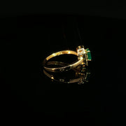 22K Gold, Emerald & CZ Milgrain Sparkle