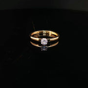 Classic Solitaire, Brilliant CZ in 22K Gold