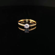 Luxury Solitaire, Brilliant CZ Centerpiece in 22K Gold