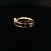 Luxury Solitaire, Brilliant CZ Centerpiece in 22K Gold