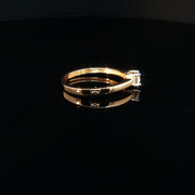 Luxury Solitaire, Brilliant CZ Centerpiece in 22K Gold