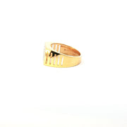 Yellow Gold Multistone Ring with Round Cut American Diamonds