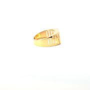Yellow Gold Multistone Ring with Round Cut American Diamonds