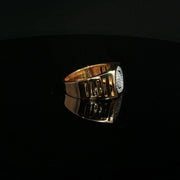 Yellow Gold Multistone Ring with Round Cut American Diamonds